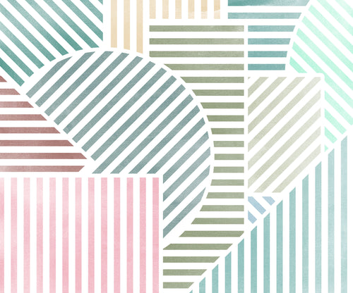 Wall Mural Jeux de Lignes Bonbon 300x250cm FLX6 039 | Yourdecoration.com