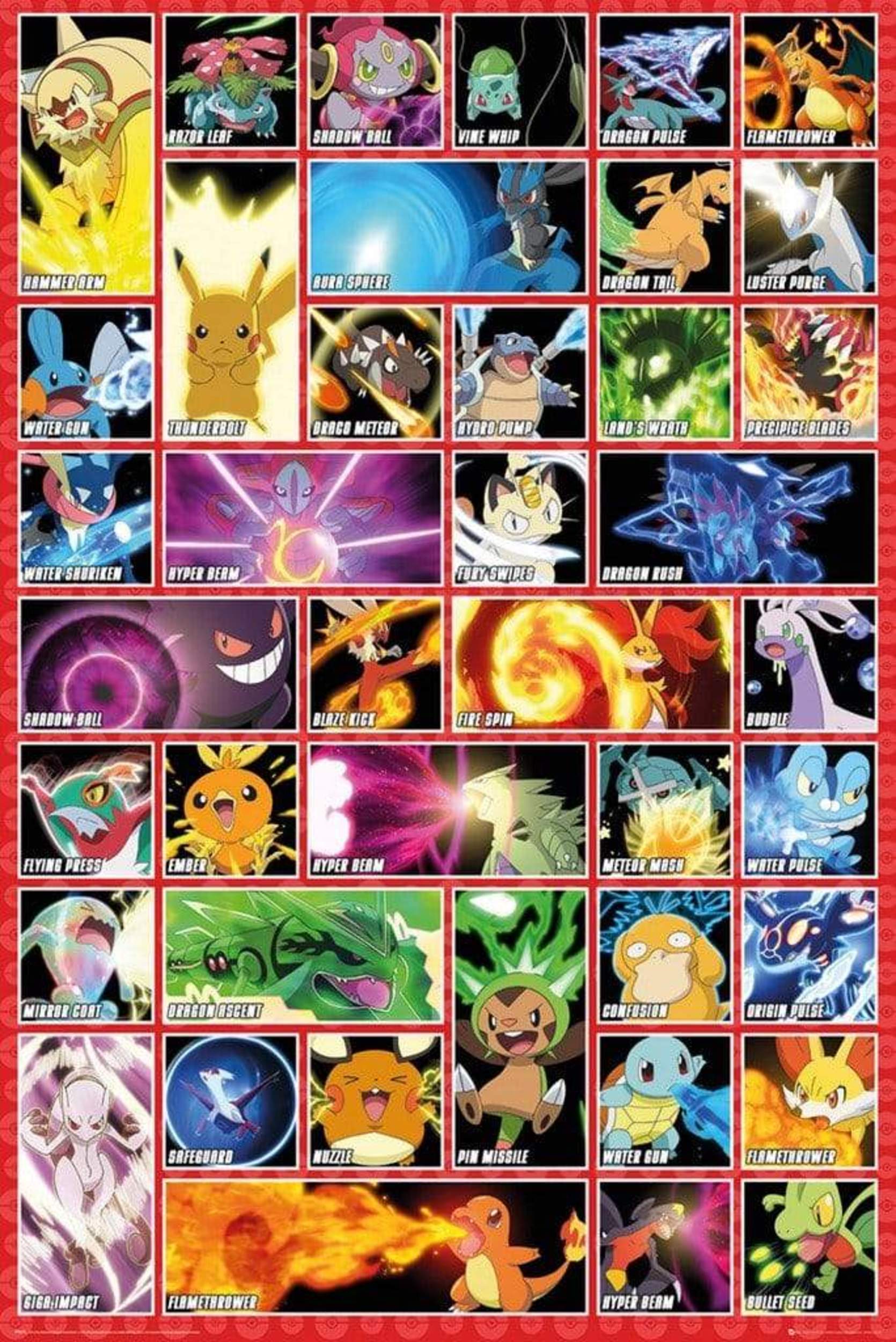 Poster Pokemon Moves 61x91,5cm | Yourdecoration.com