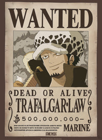 Gbeye Gbydco262 One Piece Wanted Law Poster 38x52cm | Yourdecoration.com