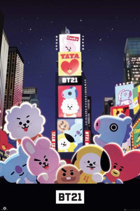 GBeye BT21 Times Square Poster 61x91,5cm | Yourdecoration.com