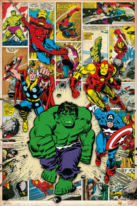 Grupo Erik GPE4786 Marvel Comics Here Come The Heroes Poster 61X91,5cm | Yourdecoration.com