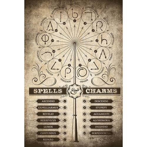 Grupo Erik GPE5160 Harry Potter Spells And Charms Poster 61X91,5cm | Yourdecoration.com