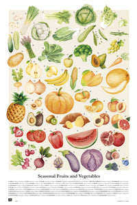 Grupo Erik GPE5349 Vegetales Y Frutas De Temporada Poster 61X91,5cm | Yourdecoration.com