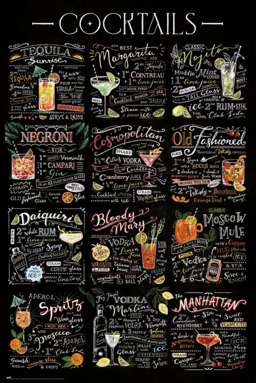 grupo erik gpe5753 cocktails poster 61x91 5cm | Yourdecoration.com