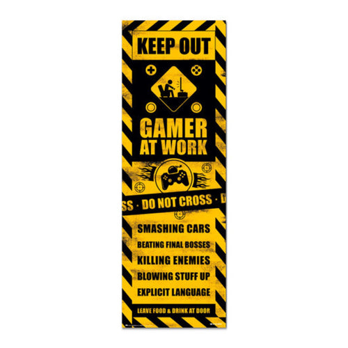 Grupo Erik Ppge8093 Poster Puerta Gameration Gaming Caution | Yourdecoration.com