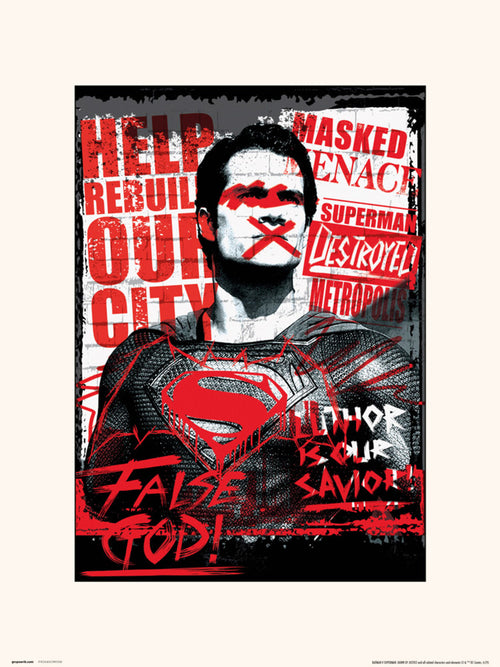 Grupo Erik Dc Batman V Superman Superman False God Art Print 30x40cm | Yourdecoration.com