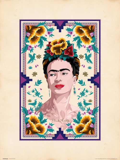 Grupo Erik Frida Kahlo Illustration Art Print 30x40cm | Yourdecoration.com