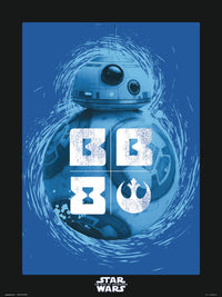 Grupo Erik Star Wars Episode Ix Bb 8 Blue Art Print 30x40cm | Yourdecoration.com