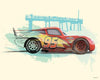 Komar Cars Lightning McQueen Art Print 50x40cm | Yourdecoration.com