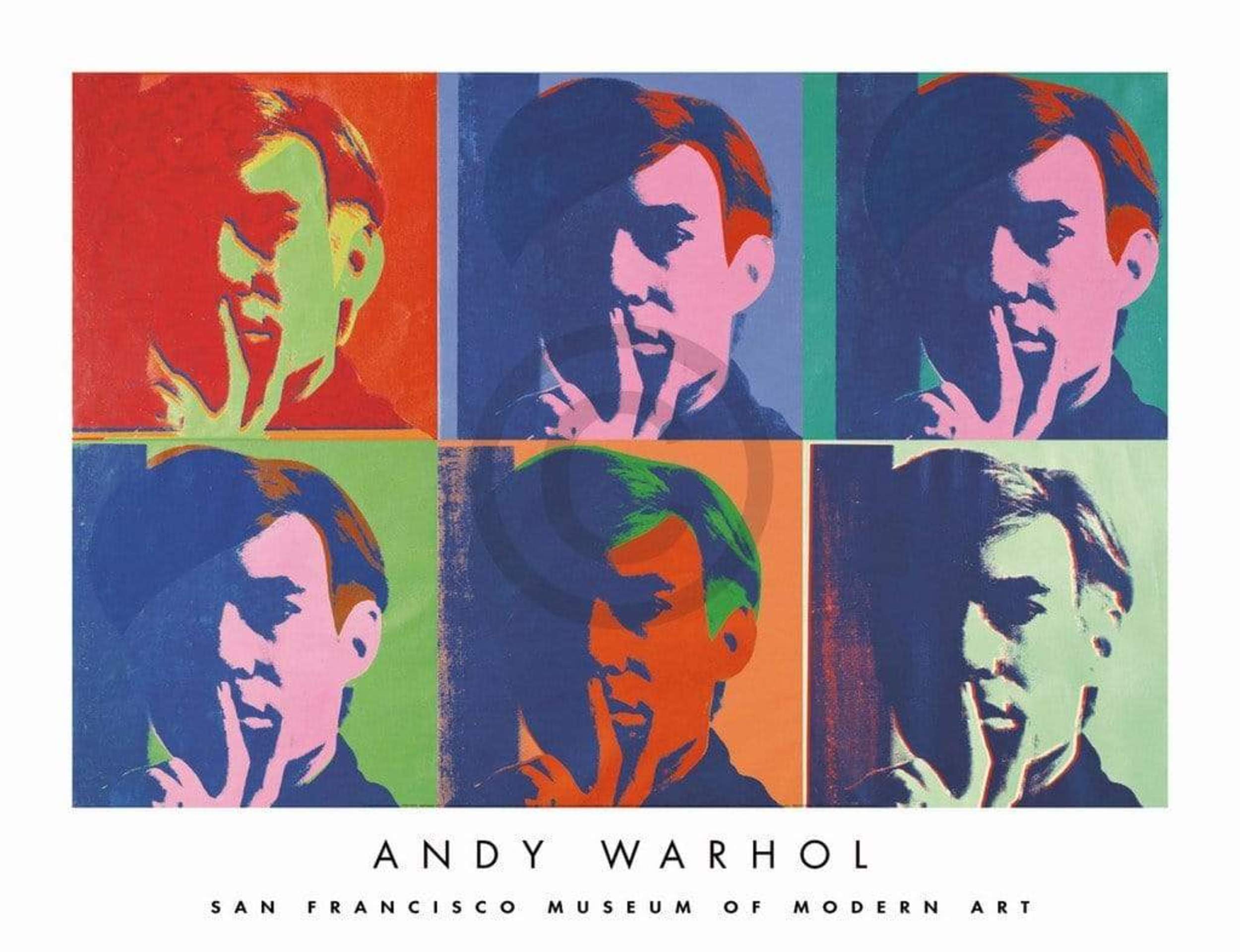 Art Print Andy Warhol A Set of Six Self-Portraits 86x66cm