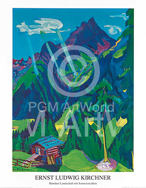 Ernst Ludwig Kirchner Bündner Landschaft Art Print 70x90cm | Yourdecoration.com