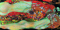 Gustav Klimt Wasserschlangen II Art Print 100x50cm | Yourdecoration.com