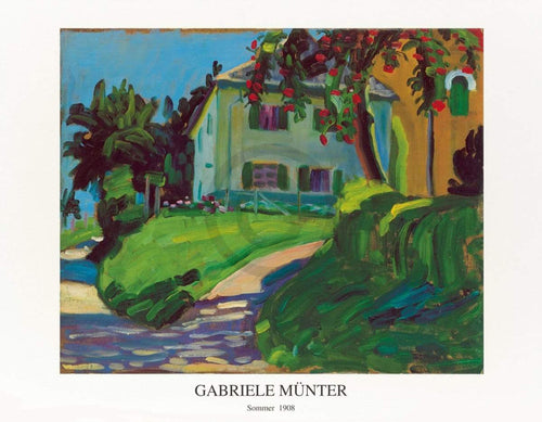 Gabriele Münter Sommer 1908 Haus mit Apfelbaum Art Print 90x70cm | Yourdecoration.com