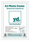 Aurora Aluminium Photo Frame 29 7x42cm A3 set of 3 White Front Oblique Insert Sheet | Yourdecoration.com