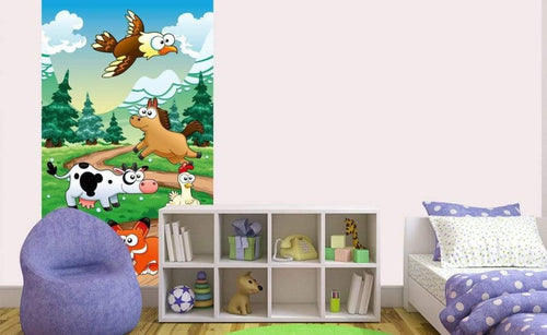 Dimex Animals and Forest Wall Mural 150x250cm 2 Panels Ambiance | Yourdecoration.com