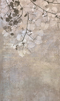 Dimex Beige Leaves Abstract Wall Mural 150x250cm 2 Panels | Yourdecoration.com