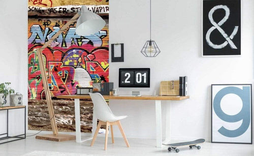 Dimex Graffiti Street Wall Mural 150x250cm 2 Panels Ambiance | Yourdecoration.com