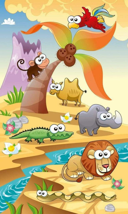 Dimex Savanna Animals Wall Mural 150x250cm 2 Panels | Yourdecoration.com