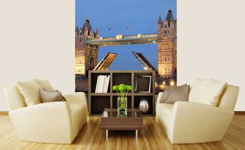 Dimex Tower Bridge Night Wall Mural 225x250cm 3 Panels Ambiance | Yourdecoration.com
