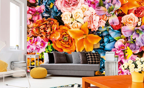 Dimex Vintage Flowers Wall Mural 375x250cm 5 Panels Ambiance | Yourdecoration.com