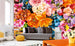 Dimex Vintage Flowers Wall Mural 375x250cm 5 Panels Ambiance | Yourdecoration.com