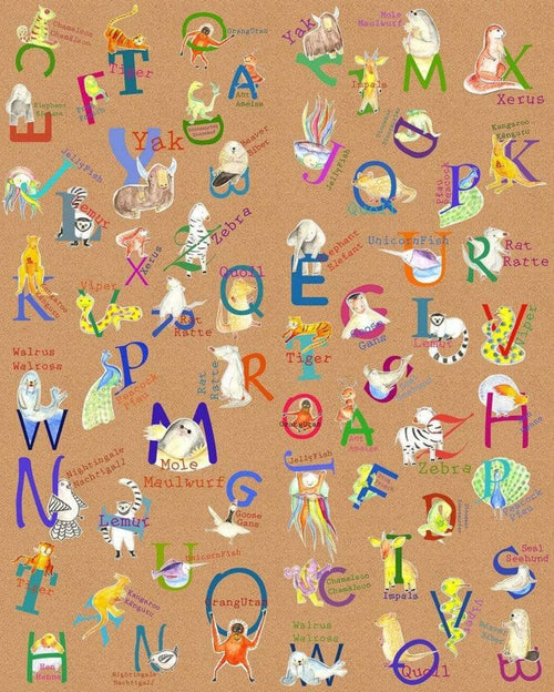 Komar Animals A Z Non Woven Wall Mural 200x250cm 2 Panels | Yourdecoration.com