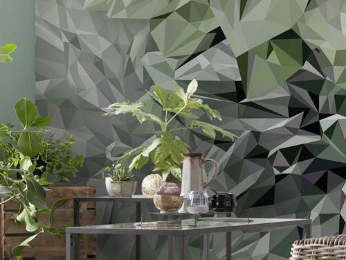 Komar Non Woven Wall Mural Inx6 036 Emerald Flowers Detail | Yourdecoration.com