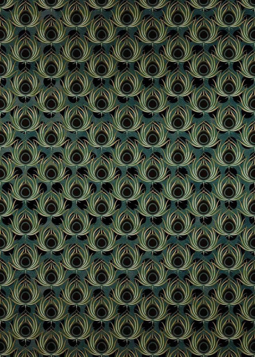 Komar Paon Vert Non Woven Wall Mural 200x280cm 4 Panels | Yourdecoration.com
