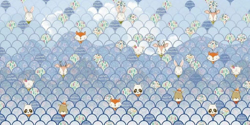Komar Shelly Bluewave Non Woven Wall Mural 500x250cm 5 Panels | Yourdecoration.com