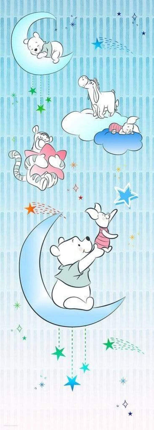Komar Winnie Pooh Piglet and Stars Non Woven Wall Mural 100x280cm 2 Panels | Yourdecoration.com