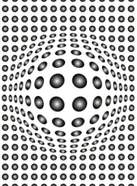 Wizard+Genius Dots Black And White Non Woven Wall Mural 192x260cm 4 Panels | Yourdecoration.com