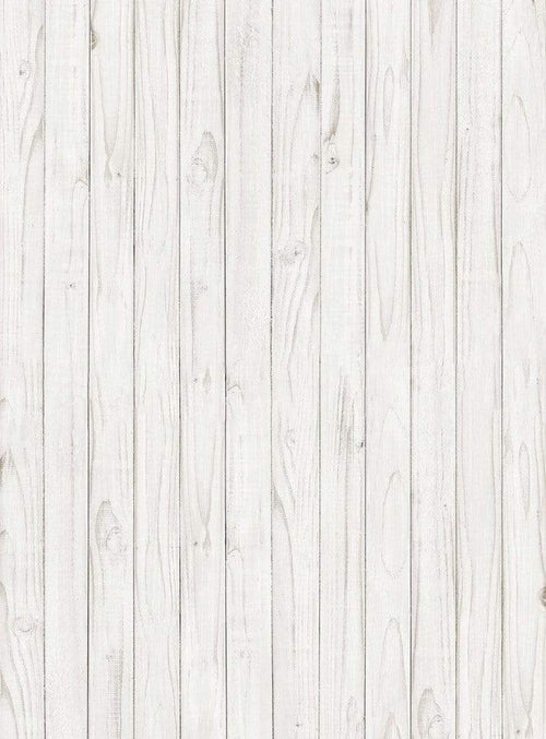 Wizard+Genius White Wooden Wall Non Woven Wall Mural 192x260cm 4 Panels | Yourdecoration.com