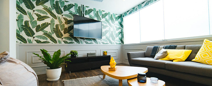 Give your living room a boost with a wall mural