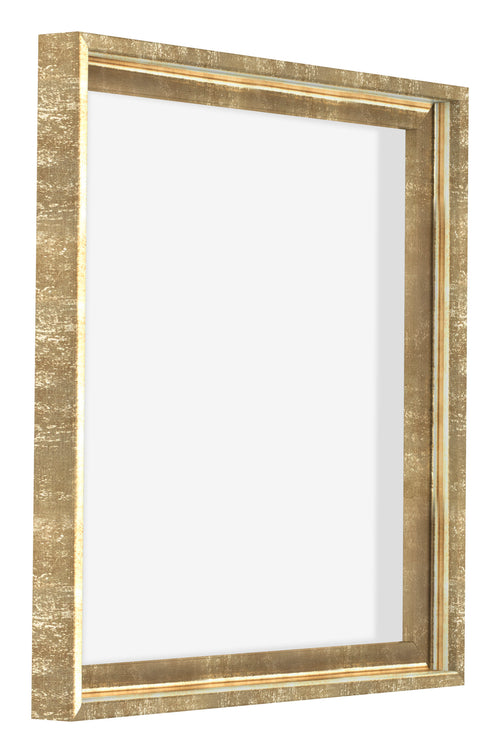 Lyon MDF Canvas Floater Frame 1 1 Gold Antique Front Oblique | Yourdecoration.com