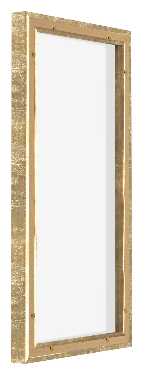 Lyon MDF Canvas Floater Frame 1 2 Gold Antique Back Oblique | Yourdecoration.com