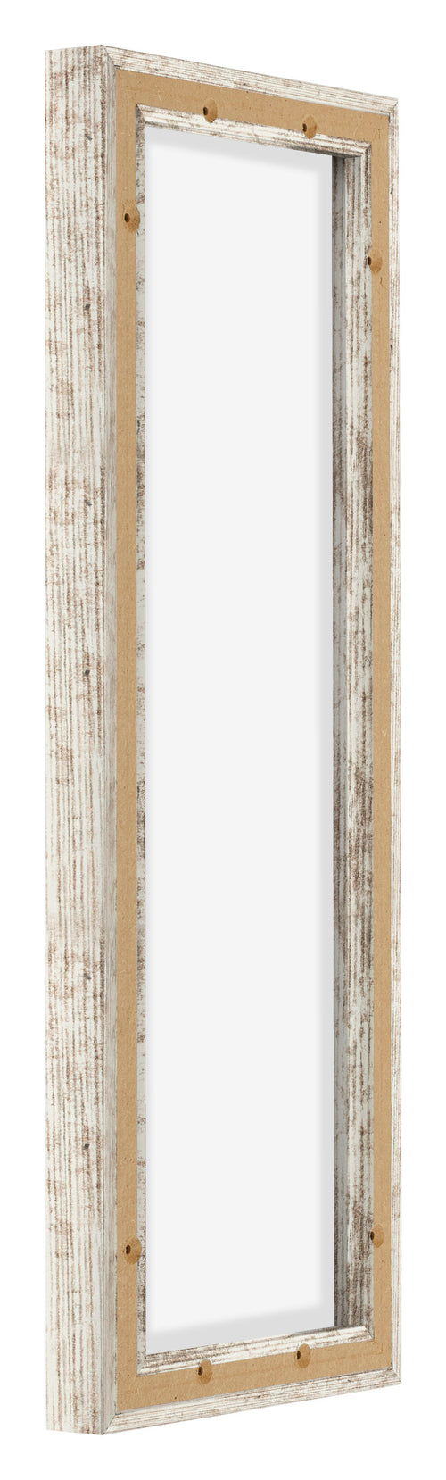 Lyon MDF Canvas Floater Frame 1 3 White Vintage Back Oblique | Yourdecoration.com