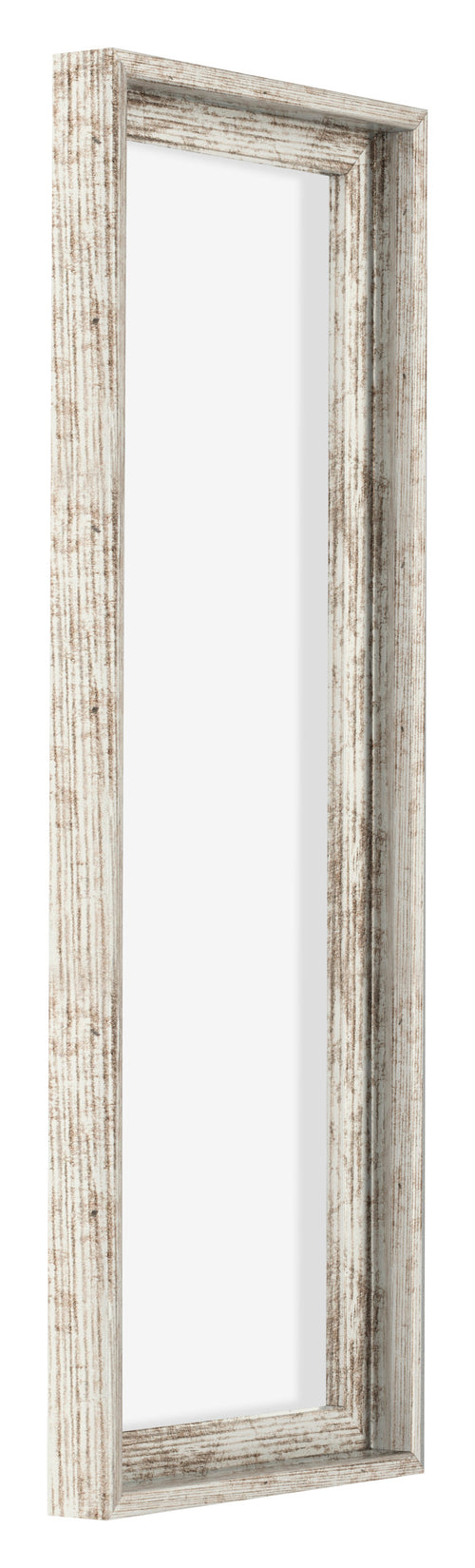 Lyon MDF Canvas Floater Frame 1 3 White Vintage Front Oblique | Yourdecoration.com