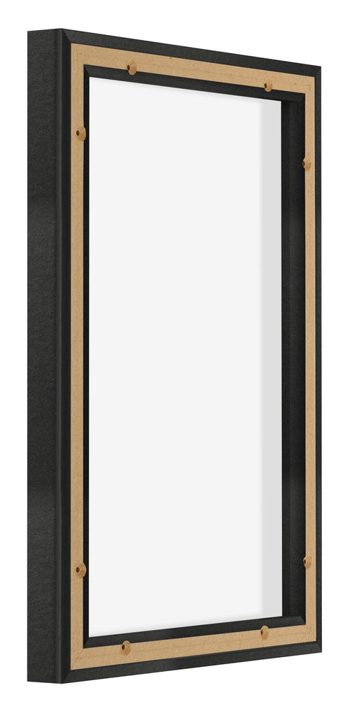 Lyon MDF Canvas Floater Frame 2 3 Black Matte Back Oblique | Yourdecoration.com