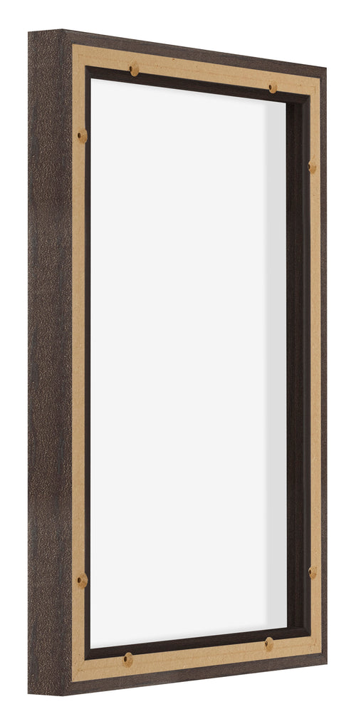 Lyon MDF Canvas Floater Frame 2 3 Oak Dark Back Oblique | Yourdecoration.com