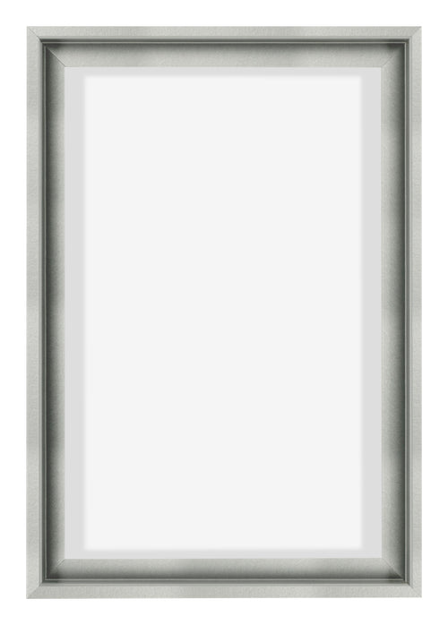 Lyon MDF Canvas Floater Frame 2 3 Silver Matte Front | Yourdecoration.com
