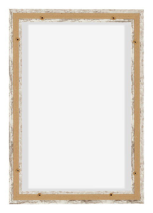 Lyon MDF Canvas Floater Frame 2 3 White Vintage Back | Yourdecoration.com
