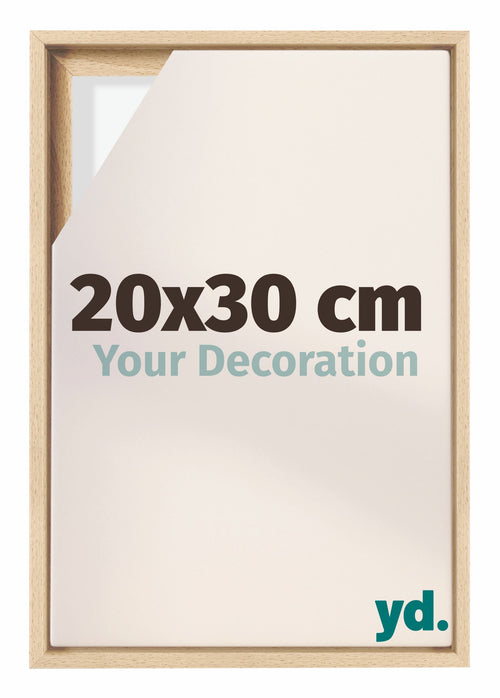 Lyon MDF Canvas Floater Frame 20x30cm Beech Front Size | Yourdecoration.com