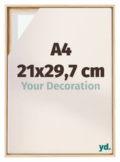 Lyon MDF Canvas Floater Frame 21x29 7cm A4 Beech Front Size | Yourdecoration.com