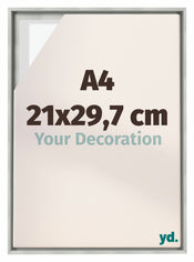 Lyon MDF Canvas Floater Frame 21x29 7cm A4 Silver Matte Front Size | Yourdecoration.com