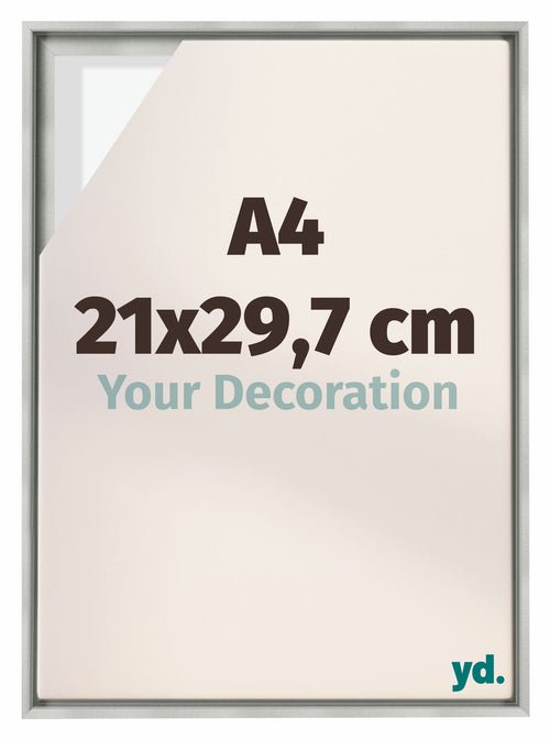 Lyon MDF Canvas Floater Frame 21x29 7cm A4 Silver Matte Front Size | Yourdecoration.com