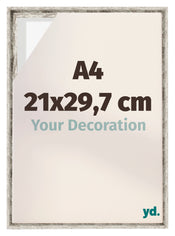Lyon MDF Canvas Floater Frame 21x29 7cm A4 White Vintage Voorzijde Maat | Yourdecoration.com