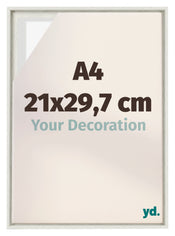Lyon MDF Canvas Floater Frame 21x29 7cm A4 White Wash Voorzijde Maat | Yourdecoration.com