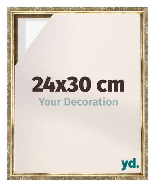 Lyon MDF Canvas Floater Frame 24x30cm Gold Antique Front Size | Yourdecoration.com