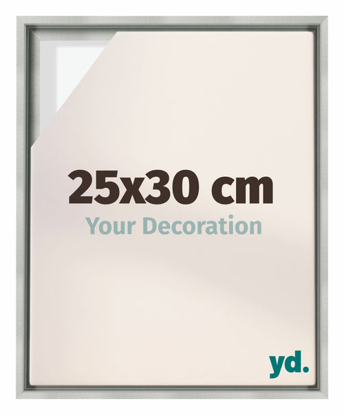 Lyon MDF Canvas Floater Frame 25x30cm Silver Matte Front Size | Yourdecoration.com