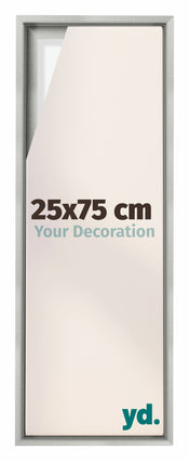 Lyon MDF Canvas Floater Frame 25x75cm Silver Matte Front Size | Yourdecoration.com